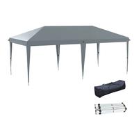Outsunny Tonnelle pliante 3x6 m Pop-up - Acier époxy, Oxford haute densité, Gris clair, Sac inclus