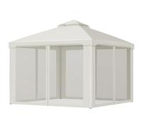 Outsunny Tonnelle de Jardin Barnum pavillon de Jardin 3 x 3 Double Toit avec moustiquaires Amovibles imperméable crème