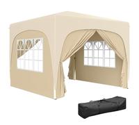 Outsunny Tonnelle de Jardin Exterieur 3 x 3 m, tonnelle Pliante Pop up, Hauteur réglable, Sac de Transport Inclus, Protection UPF50+, Barnum Pliant pour Camping, Festival, Patio, Sable