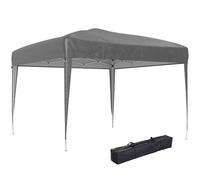 Outsunny Tonnelle de Jardin extérieur 3x3m Tonnelle Pliante Pop up Tente Pliable Barnum de Jardin Pliant Anti-UV + Sac de Transport Acier Oxford Gris