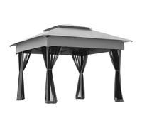 Outsunny Tonnelle de Jardin Exterieur Pop-up barum Pliant, 3 x 3 m, Métal Polyester, imperméabilisé Anti UV, moustiquaires + Sac de Transport, Gris