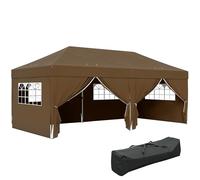 Outsunny Tonnelle de Jardin Exterieur tonnelle Pliante 3 x 6 m Pop-up avec 6 parois latérales, Trous de Drainage, Sac de Transport Inclus, Barnum Pliant pour Camping Festival Mariage, café