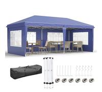 Outsunny Tonnelle de Jardin Extérieure Pop-Up Pliante Barnum 3 x 6 m Bleu