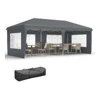 Outsunny Tonnelle de Jardin Extérieure Pop-Up Pliante Barnum 3 x 6 m Gris