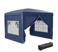 Outsunny Tonnelle de Jardin Extérieure Tente de Réception 3 x 3 m Bleu