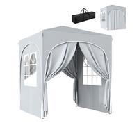 Outsunny Tonnelle de Jardin Pop Up Réglable en Hauteur 2x2 m Gris Clair