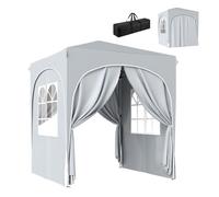 Outsunny Tonnelle de Jardin Pop Up Réglable en Hauteur 2x2 m Gris Clair | Tente Pliante, Protection UV50+, Tonnelle Pliante, 4 Parois Latérales, Sac de Transport, Montage Facile, Barnum 2x2