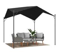 Outsunny Tonnelle pergola 3 x 3 m imperméable stable résistante à l'hiver avec toit à pignon, entretoises triangulaires, autoportantes, tonnelle de jardin, terrasse, auvent pour jardin, terrasse, gris