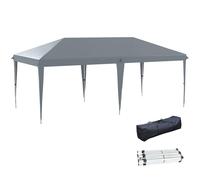 Outsunny Tonnelle pliante 3x6 m Pop-up - Acier époxy, Oxford haute densité, Gris clair, Sac inclus