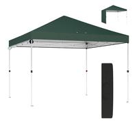 Outsunny Tonnelle pliante pop-up 3x3 m avec paroi latérale UPF50+ Hauteur réglable Mécanisme central Sac de transport Vert