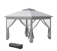 Outsunny – Tonnelle barnum de jardin pliable pop-up Tissu Oxford 330x330x288 cm Gris