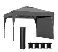 Outsunny Tonnelle Pop-up Barnum de Jardin Pliant avec paroi latérale Amovible + Sac de Transport Acier Tissu Oxford 3 x 3 x 2,65 m Gris