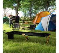 Outsunny Transat Pliant en Aluminium avec Pochette Latérale en Tissu Oxford pour Plage, Camping et Jardin | Aosom France