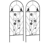 Outsunny Treillis de Jardin Lot de 2 Support pour Plantes grimpantes en métal - 38 x 98 cm Noir
