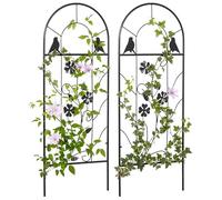 Outsunny Treillis de Jardin Support pour Plantes Grimpantes 38 x 98 cm Noir