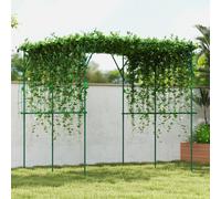 Outsunny Treillis en acier à enfoncer sans rouille soutien de plantes grimpantes 223 x 223 x 223 cm Arc de roses Vert
