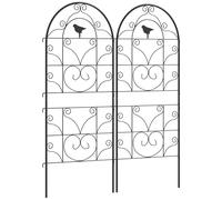 Outsunny Treillis en métal, Set de 2 à Planter, Inoxydable Support pour Plantes grimpantes avec Design d'oiseaux 50x120 cm Treillis pour Plantes d'intérieur Treillis de Plantes pour tomates Fleurs