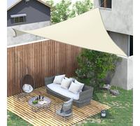 Outsunny Voile d'Ombrage Carré 3 x 3 m Polyester Imperméabilisé Haute Densité 160 g/m² Crème