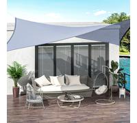 Voile d'ombrage rectangulaire anti-UV HDPE 4L x 3l m gris