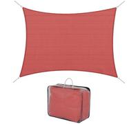 Outsunny Voile d'ombrage rectangulaire 4x6m Toile ombrage extérieur Protection Anti-UV 185g/m² HDPE, pour Jardin terrasse extérieur Patio Piscine Balcon, Brique Terracotta