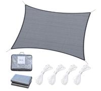 Outsunny Voile d'Ombrage Rectangulaire Protection UV 6 x 4 m Coloris Gris