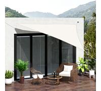 Outsunny Voile d'Ombrage Triangulaire 6x6x6m, Voile en Polyester Protection UV, Blanc Crème