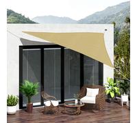 Outsunny Voile d'Ombrage Triangulaire Protection Solaire Tente Imperméable en Laiton 3x3x3m