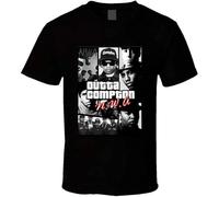 Outta Compton T-Shirt Graphic Tee for Men Black L