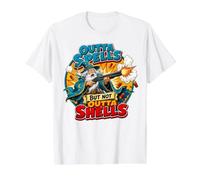 Outta Spells But Not Outta Shells Wizard Meme Citation T-Shirt Graphique avec Valeur, Homme, Blanc, L