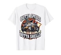 Outta Spells But Not Outta Shells Wizard Meme Citation T-Shirt Graphique avec Valeur, Homme, Blanc, XL