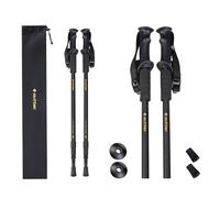Outtec Bâtons de Randonnée Nordique 2 PCS, Bâton de Marche Télescopiques Antichoc Réglables 65-135 cm, Antidérapant Walking Poles pour Femmes Hommes, Bâtons Trekking Ultraléger, Noir
