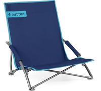 Outtec Chaise de camping pliante - Pour camping, jardin, balcon, plage, camping - Fauteuil touristique avec fonction allongée - Sac de transport - Chaise pliante (bleu marine)