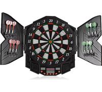 Outtec Cible de fléchettes électronique DB2000 - Jeu de fléchettes avec 12 fléchettes, 24 Pointes, 4 indicateurs LED, 27 Jeux, 216 Variantes, pour 1 à 8 Joueurs