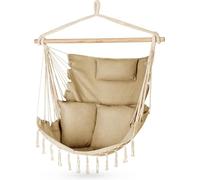 Outtec Fauteuil Suspendu Extérieur 100x130x75cm, Jusqu’à 150 kg, Hamac Extérieur avec Coussins, Fauteuil Suspendu Boho sans Structure pour Jardin et Chambre, Chaise Suspendue Extérieure, Chaise Hamac