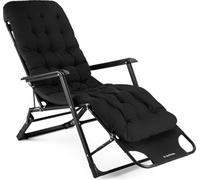 Outtec Luverno Chaise Longue Pliable, Chaise de Jardin Résistante aux Intempéries, Chaise Relax avec Têtière Réglable, Idéale pour Balcon, Jardin et Terrasse