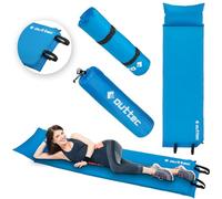 Outtec Matelas de Camping Autogonflant - 186 x 53 x 2,5 cm - Tapis Auto-Gonflant Ultra-Léger pour Randonnée, Voyage, Plage - Vert (Bleu)