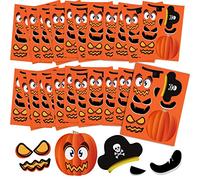 Outus 200 Pièces Stickers Citrouilles d'halloween Stickers Visage Citrouille Stickers Citrouille Décoration pour la Fête d'halloween (50 Feuilles)