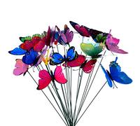 Outus 24 Pièces Papillons de Jardin Coloré libellules de Jardin sur Bâtons pour Décoration de Plante, Cour, Décoration