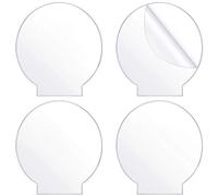 Outus 4 Pièces Feuilles en Acrylique Transparentes Plaque Rond en Acrylique Épais (4 mm) Moulé pour Base de Lumière LED, Signe, Projets d'Affichage de Bricolage, Artisanat