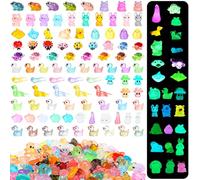Outus Lot de 154 Mini Figurines d'animaux Lumineuses en résine phosphorescentes pour Micro Jardin, Paysage, gâteaux, Plantes en Pot, Fournitures de décoration (Vif)