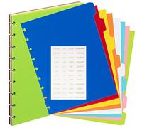 Outus Lot de 24 intercalaires colorés de 17,8 x 23,9 cm - Format classique - Intercalaires vierges avec autocollants - Compatible avec Happy Planner pour séparer votre planificateur - 8 couleurs