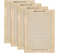 Outus Lot de 4 affiches de vie - Calendrier des semaines - Décoration murale - Citations de motivation - Affiche de motivation à vie pour suivi des habitudes - Décoration d'intérieur (beige)