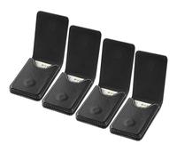 Outus Lot de 4 porte-cartes de visite en cuir synthétique avec fermeture magnétique (noir)