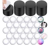 Outus Lot de 48 aimants de réfrigérateur Ronds avec cabochons en Verre Transparent pour réfrigérateur, casier de Bureau, Tableau Blanc (3,6 x 3,6 cm)
