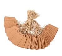 Outus Lot de 500 étiquettes de prix blanches avec ficelle attachée pour bijoux, vêtements, cadeaux, vente de jardin, fournitures de garage (style vintage, marron)