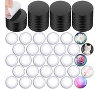 Outus Lot de 96 aimants de réfrigérateur Ronds avec cabochons en Verre Transparent pour réfrigérateur, casier de Bureau, Tableau Blanc (3,5 x 3,6 cm)