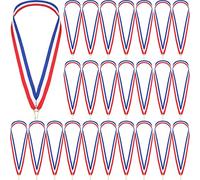 Outus Médaille de Rubans Lanières de Médaille de Rubans de Cou de Récompense Rubans de Participation aux Prix Longes de Médaille Rayées avec Clips à Pression, Rouge Blanc Bleu