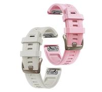 OUTVI Bracelet de montre pour Garmin Fenix 5S 6S 7S Pro Solar Silicone Light Gold Buckle Quick Fit 20 mm Band Replacement for Garmin Epix Pro Gen 2 42 mm Descent Mk2S/3/3i pour femme Joli rose gris