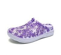 OUTVIE Mesdames Mesh Respirant Sandales Plage Chaussures Anti-Slip Jardin Sabot Chaussures Chaussures Eau Fleur Violet 41