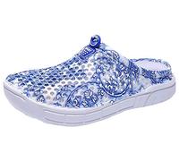 OUTVIE Mesdames Mesh Respirant Sandales Plage Chaussures Anti-Slip Jardin Sabot Chaussures Chaussures Eau Fleur Bleu 40